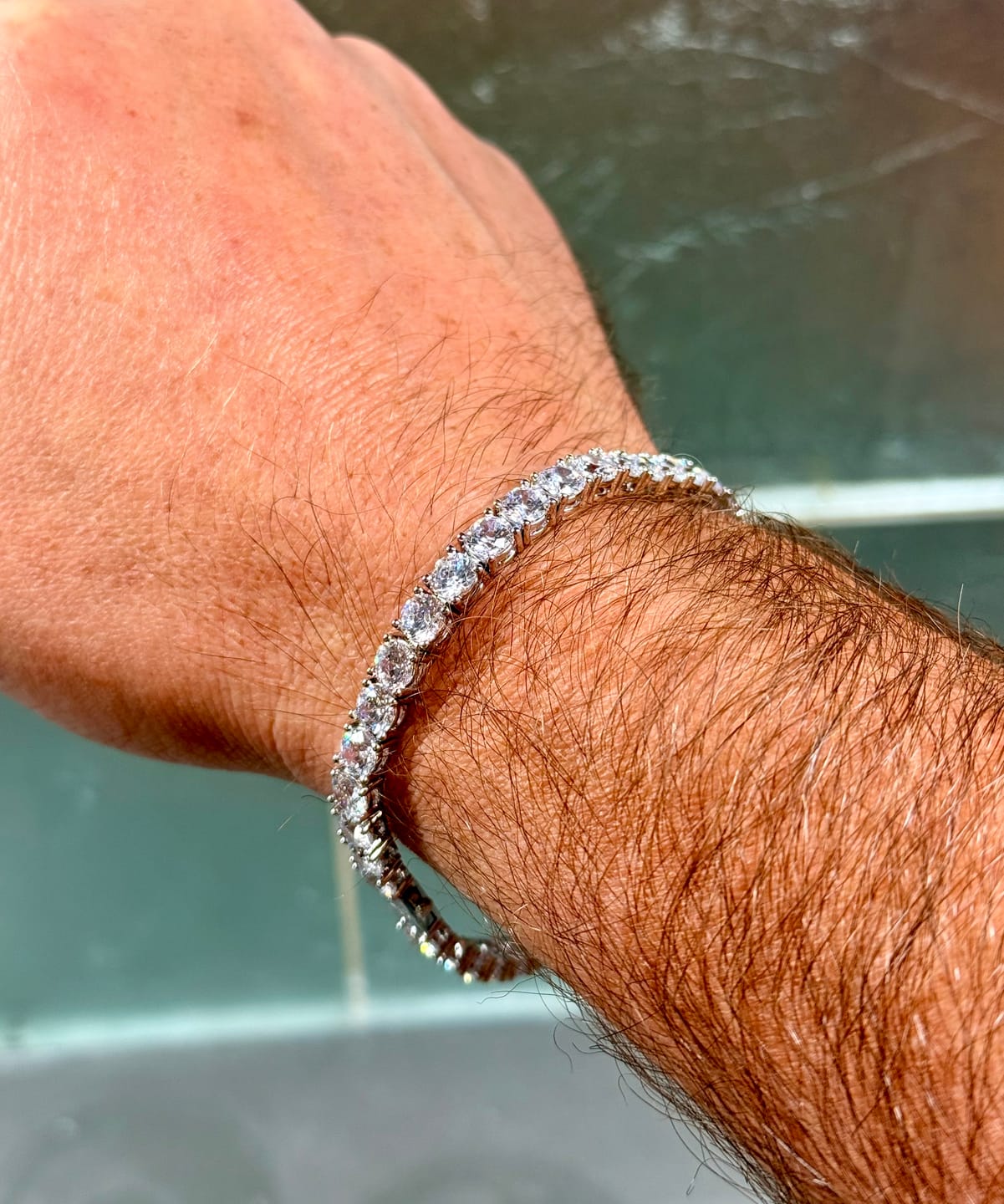 Customer photo review of 5mm Moissanite Tennis Bracelet - 925 Silver - D Colour - VVS1