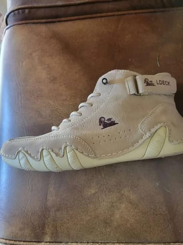 Customer photo review of Men Women Velcro Suede High Boots Beck Shoes (Unisex) (BOGO) (Discount auto-applies with 2 pairs in the cart.)