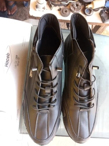 Customer photo review of Men Women Velcro Suede High Boots Beck Shoes (Unisex) (BOGO) (Discount auto-applies with 2 pairs in the cart.)