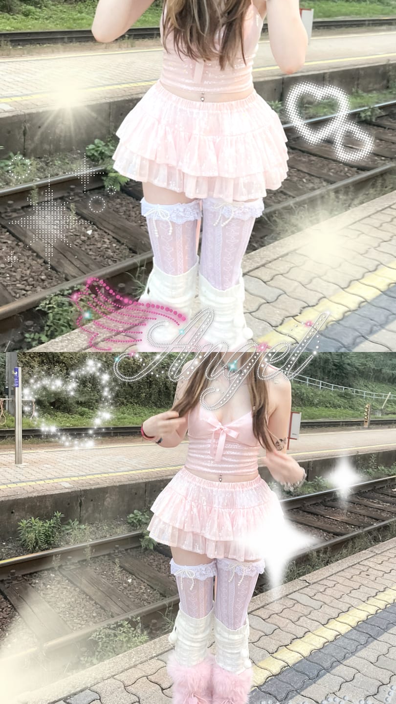 Customer photo review of Rosette Fairy Dust Sequin Halter Top (Pink)