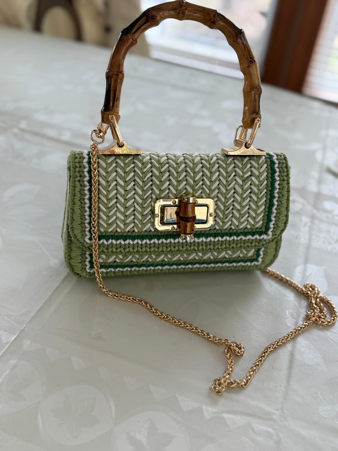 Customer photo review of CrochetPark™ Linden Whisper Clutch Cross Stitch DIY kit