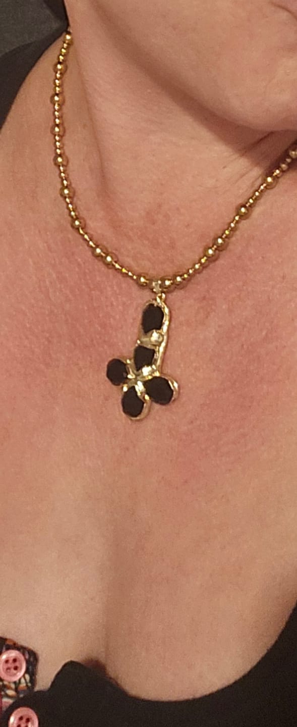 Customer photo review of PRE-ORDER - Paloma Beaded Necklace in Obsidian