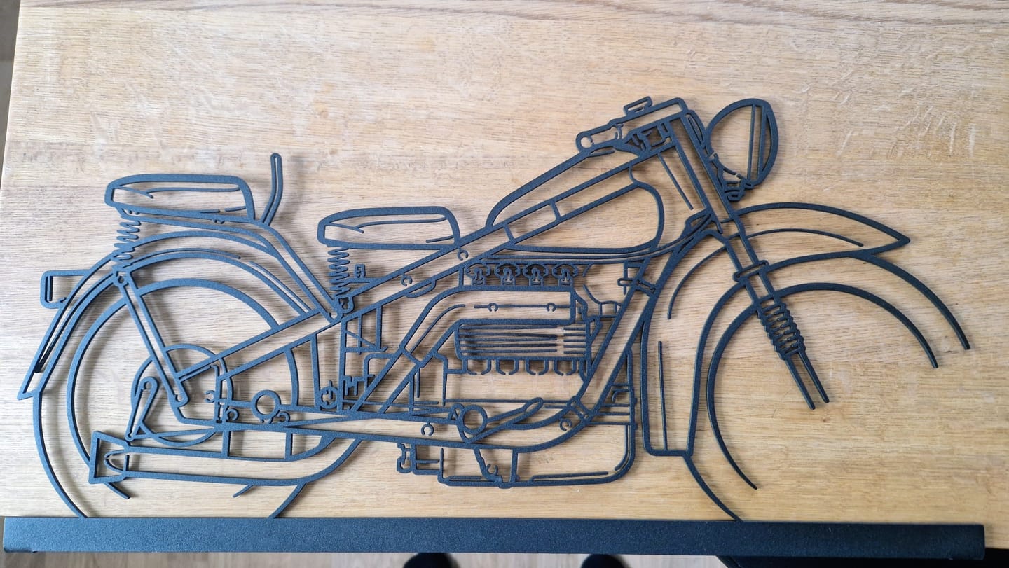 Customer photo review of Your Custom Bike Standing Silhouette Metal Art