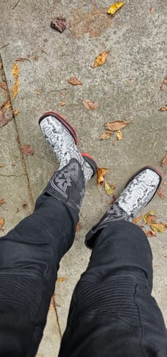 Customer photo review of Natural Python Leather Boots With 3D Lightweight Sole - Composite Toe
