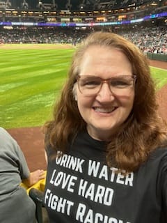 Customer photo review of Drink Water Fight Racism Unisex T-shirt