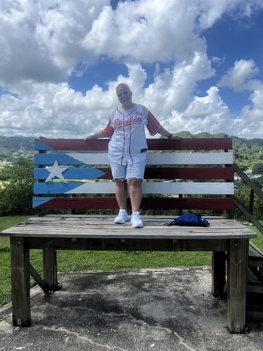 Customer photo review of Puerto Rico Heritage Custom Baseball Jersey