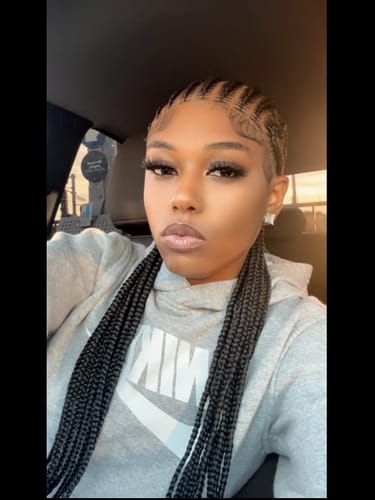 Customer photo review of Feeding Braid Wig (Medium Brown Full Lace) Color 1B, Waist Length - Sharon