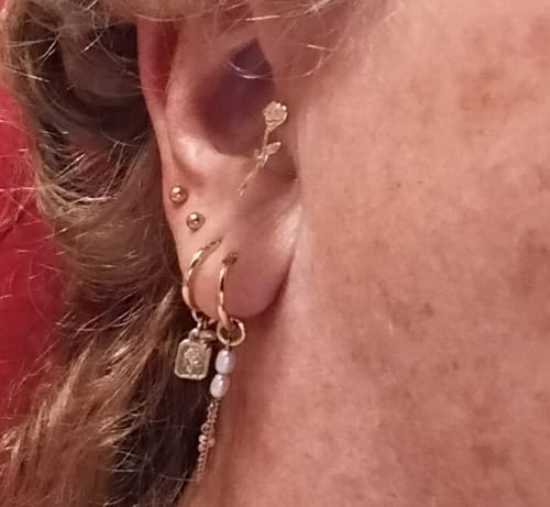 Customer photo review of Rose Earring Set