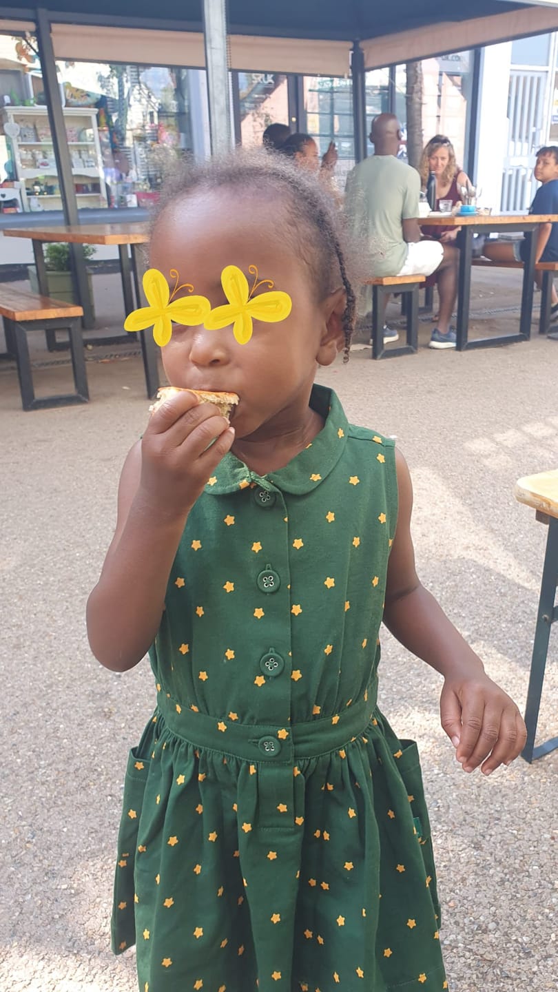 Customer photo review of Yellow Stars Pinafore Button Dress