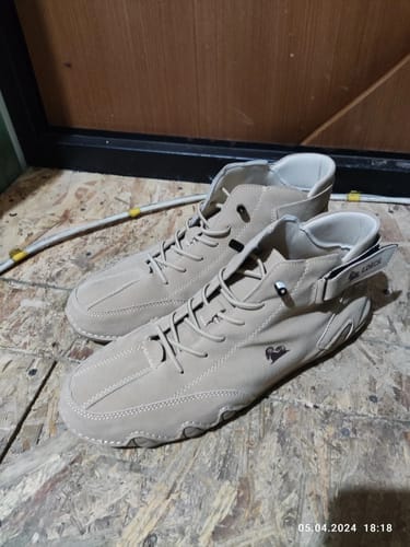 Customer photo review of Men Women Velcro Suede High Boots Beck Shoes (Unisex) (BOGO) (Discount auto-applies with 2 pairs in the cart.)