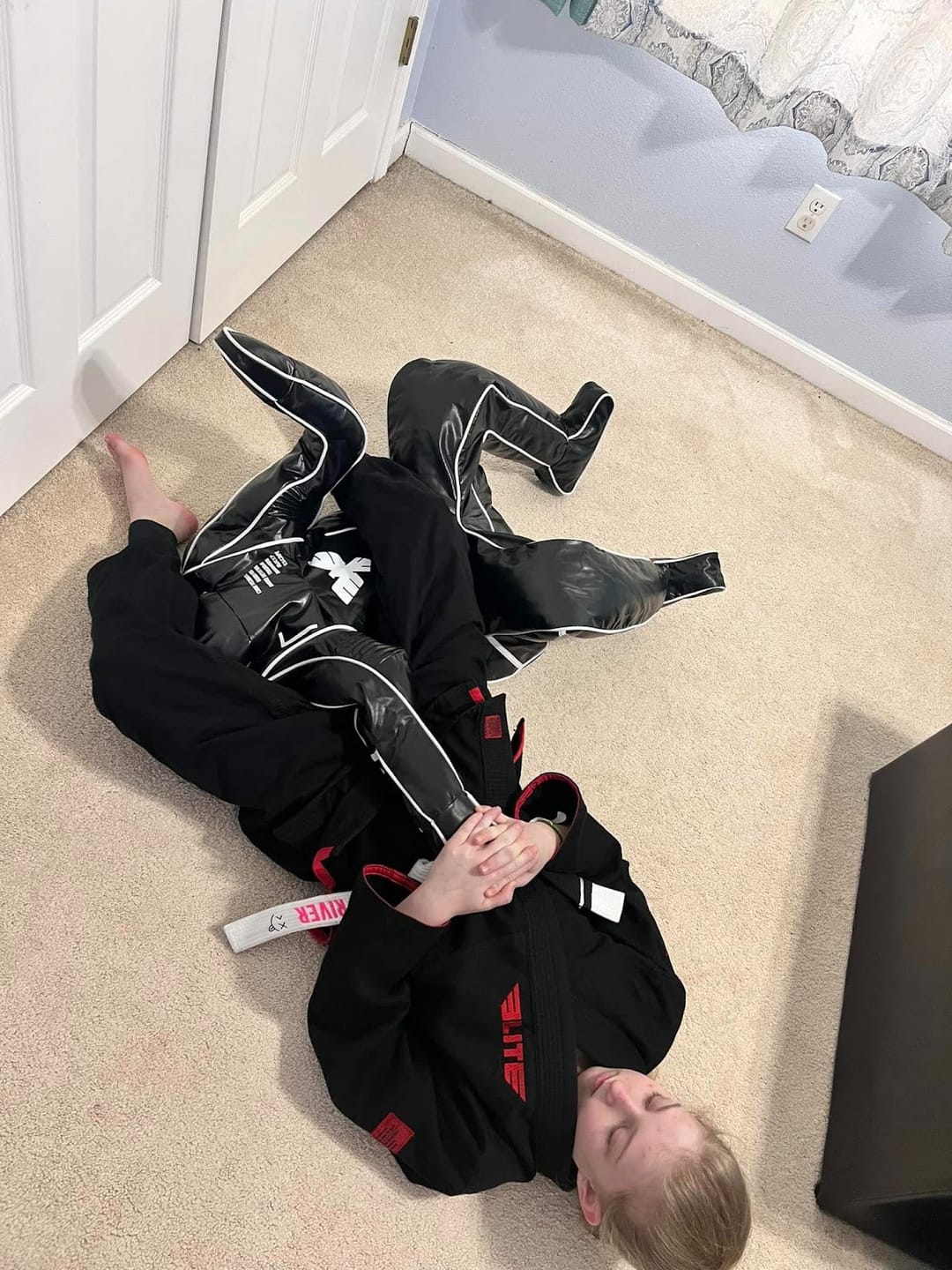 Customer photo review of Kids Essential BJJ Grappling Dummy – 3'11" (120 cm), Unfilled