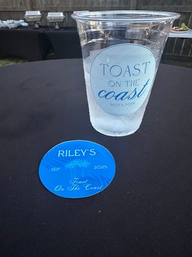 Customer photo review of Last Toast On The Coast Bachelorette Sticker Cups