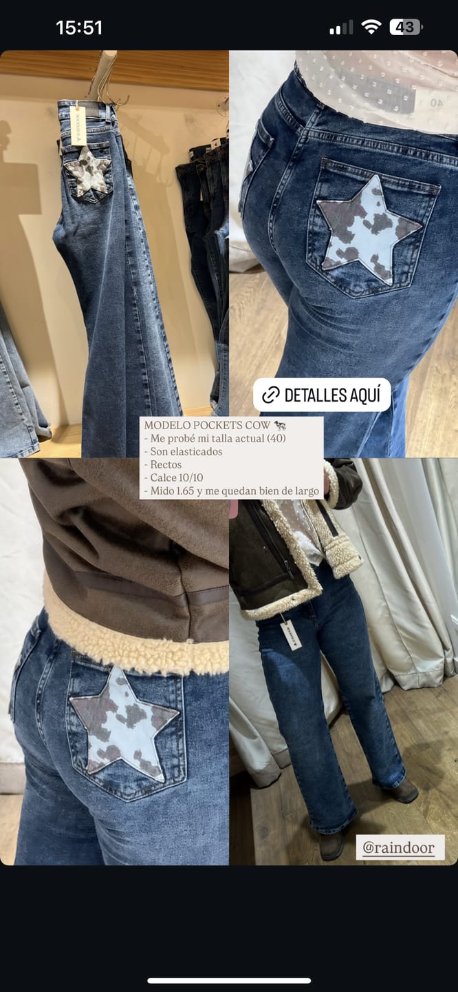 Customer photo review of Pantalón Pockets Cow