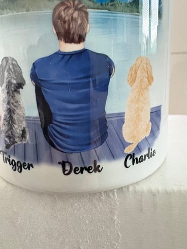 Customer photo review of Man & Dogs - Best Dog Dad Ever Personalised Mug