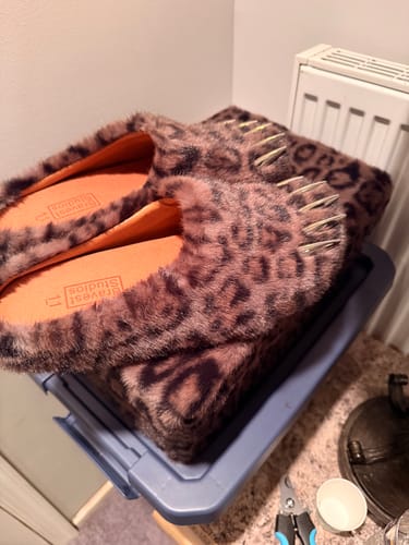 Customer photo review of Bravest Studios Bear Claw Mule Dark Leopard Print