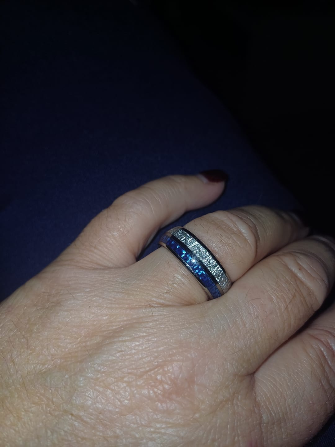 Customer photo review of The Steely Blue 8mm Wonder Ring