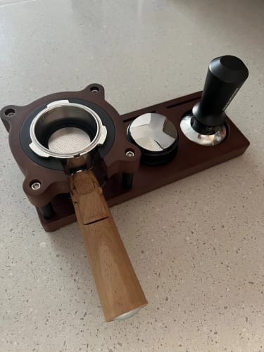 Customer photo review of Station de bourrage espresso en bois XL