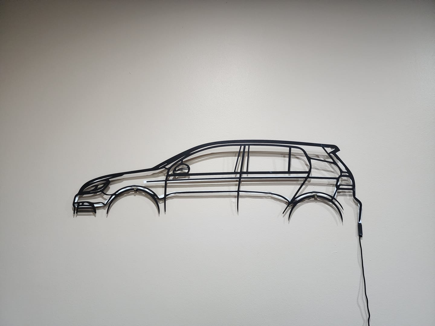 Customer photo review of VW Golf Mk6 R metal wall art frame