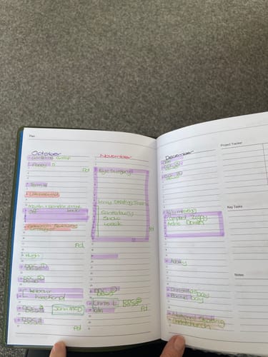 Customer photo review of Three Monthly Planner