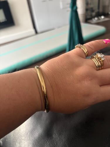 Customer photo review of Classic Chunky Gold Bangle