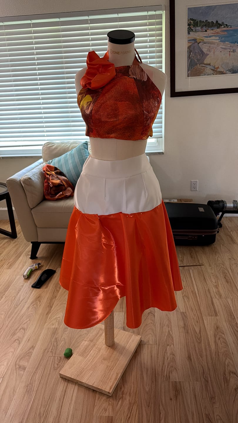 Customer photo review of Orange Liquid Bridal Satin