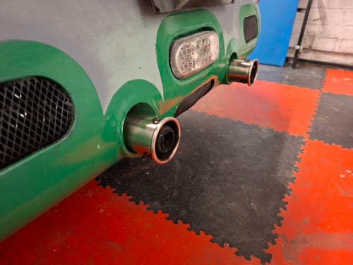 Customer photo review of Polished Stainless outwardly Rolled Beaded Tailpipe 46mm