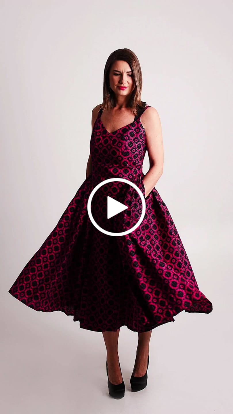 Customer video review of KEYAH – Ankara African Print Midi Dress With Side Gathers