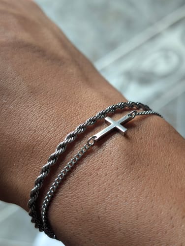 Customer photo review of CROSS BRACELET | Silver