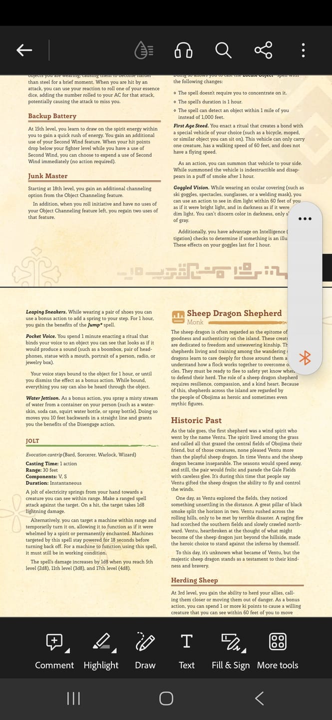 Customer photo review of Obojima: Tales from the Tall Grass PDF (Instant Download)