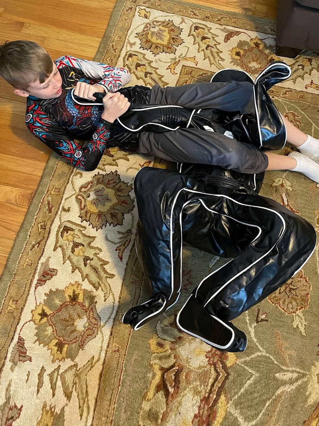 Customer photo review of Kids Essential BJJ Grappling Dummy – 3'11" (120 cm), Unfilled
