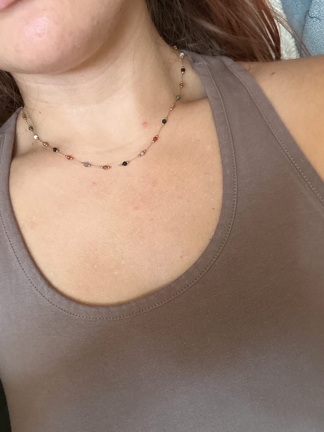 Customer photo review of Lulu Beaded Stone Necklace