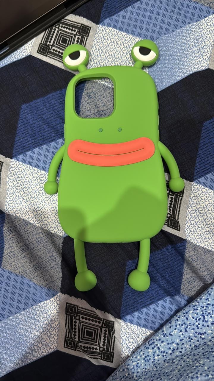 Customer photo review of Cute 3D Cartoon Frog Shockproof Rubber Silicone Pre-Order iPhone Case