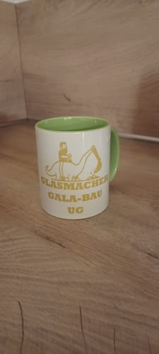 Customer photo review of TassenExpress - Becher Keramik Tasse mit Logo bedruckt 325ml Firmenlogo