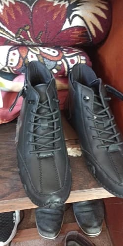 Customer photo review of Men Women Velcro Suede High Boots Beck Shoes (Unisex) (BOGO) (Discount auto-applies with 2 pairs in the cart.)