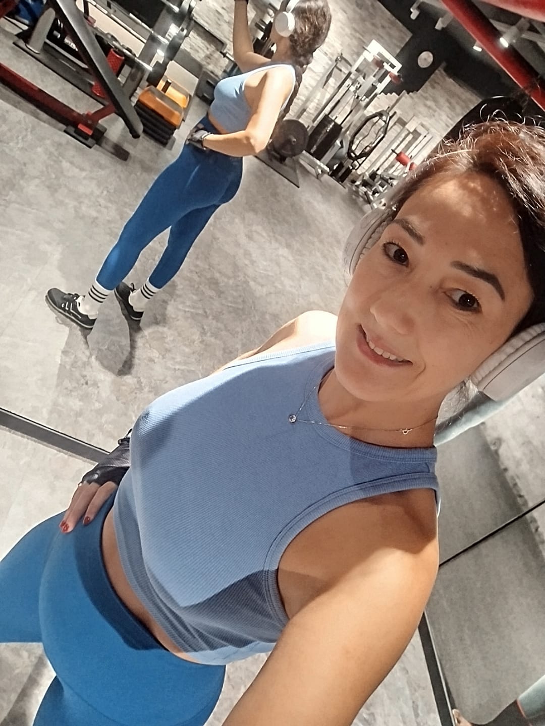 Customer photo review of Leggings Push up Gym Fashion Blu Accidia
