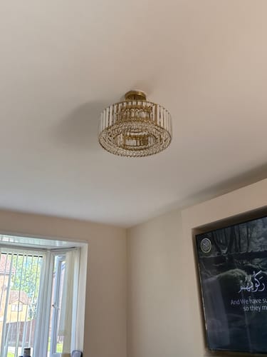 Customer photo review of 4-Light Crystal Drum Semi Flush Mount