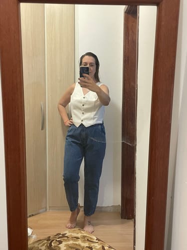 Patricia N. review of Calça Jeans Slouchy Cacau Azul Médio image 1 out of 1