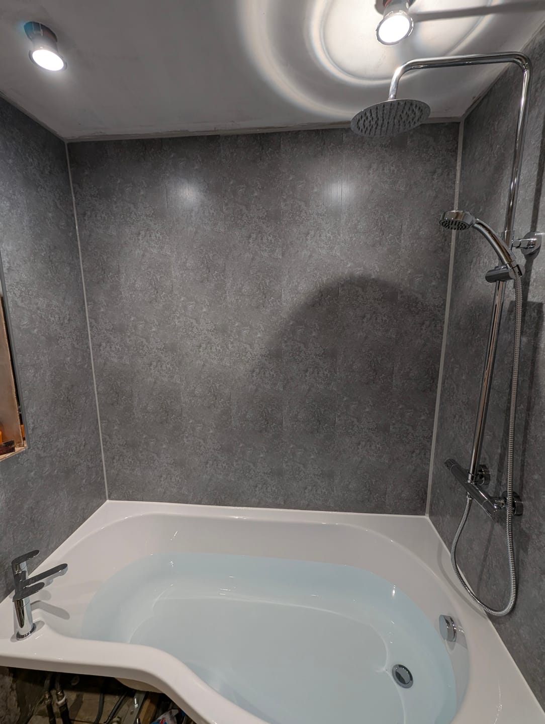 Customer photo review of 8mm Light Concrete Bathroom Wall Panel 2.6M