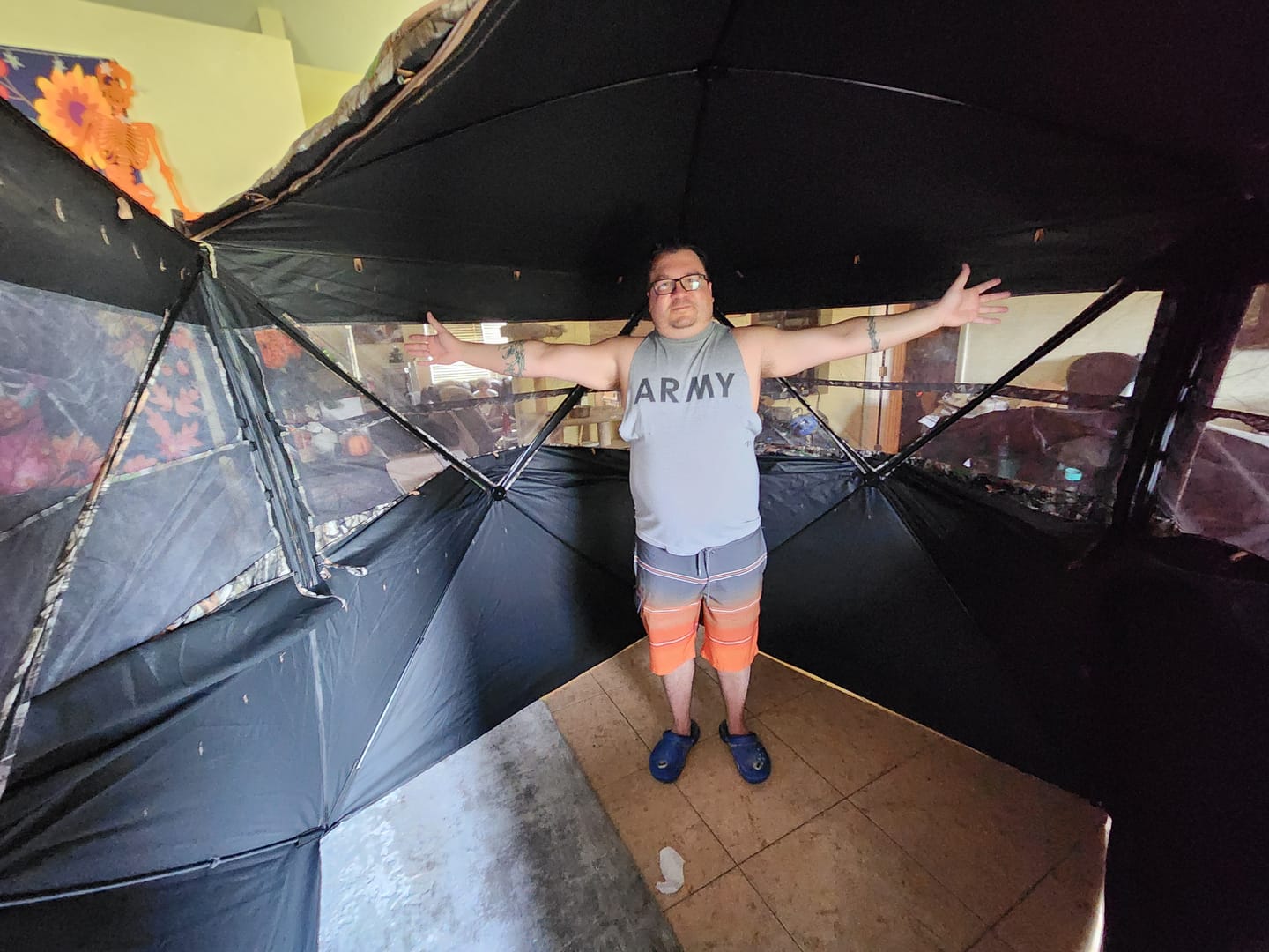 Customer photo review of OptiVue 360° Ultra-HD See-Through Hunting Blind with 90° Full-Access Door
