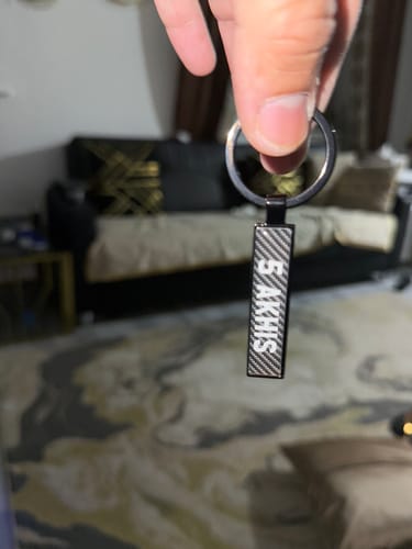 Customer photo review of Personalised Metal Number Plate Keyring