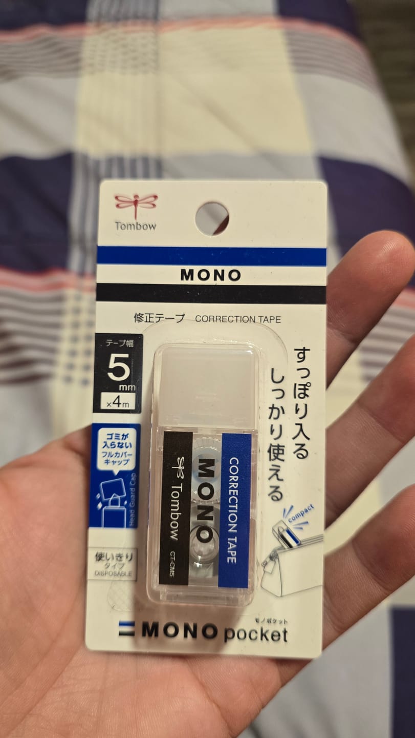 Customer photo review of Tombow - Corrector en Cinta Mono Pocket 4 m x 5 mm