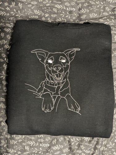 Customer photo review of Dog Custom Embroidered Photo Hoodie