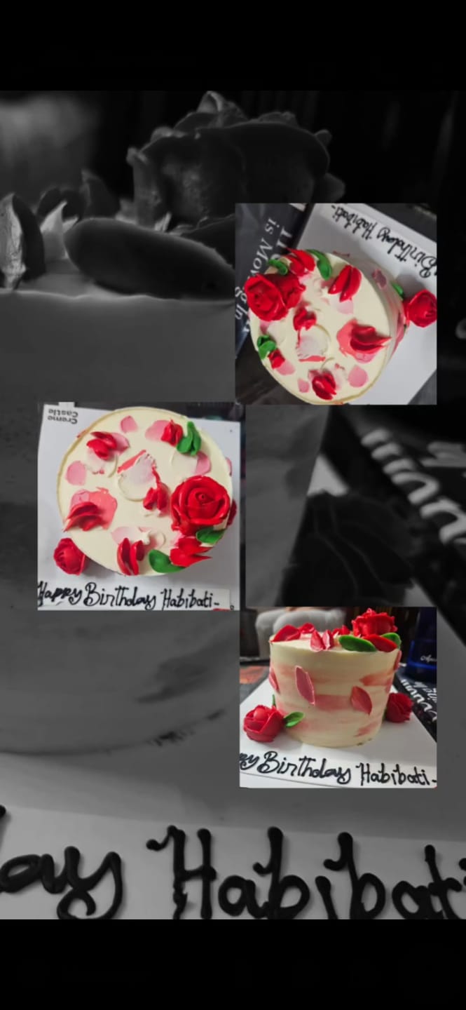 Customer photo review of Pink Rose Ombre Cake