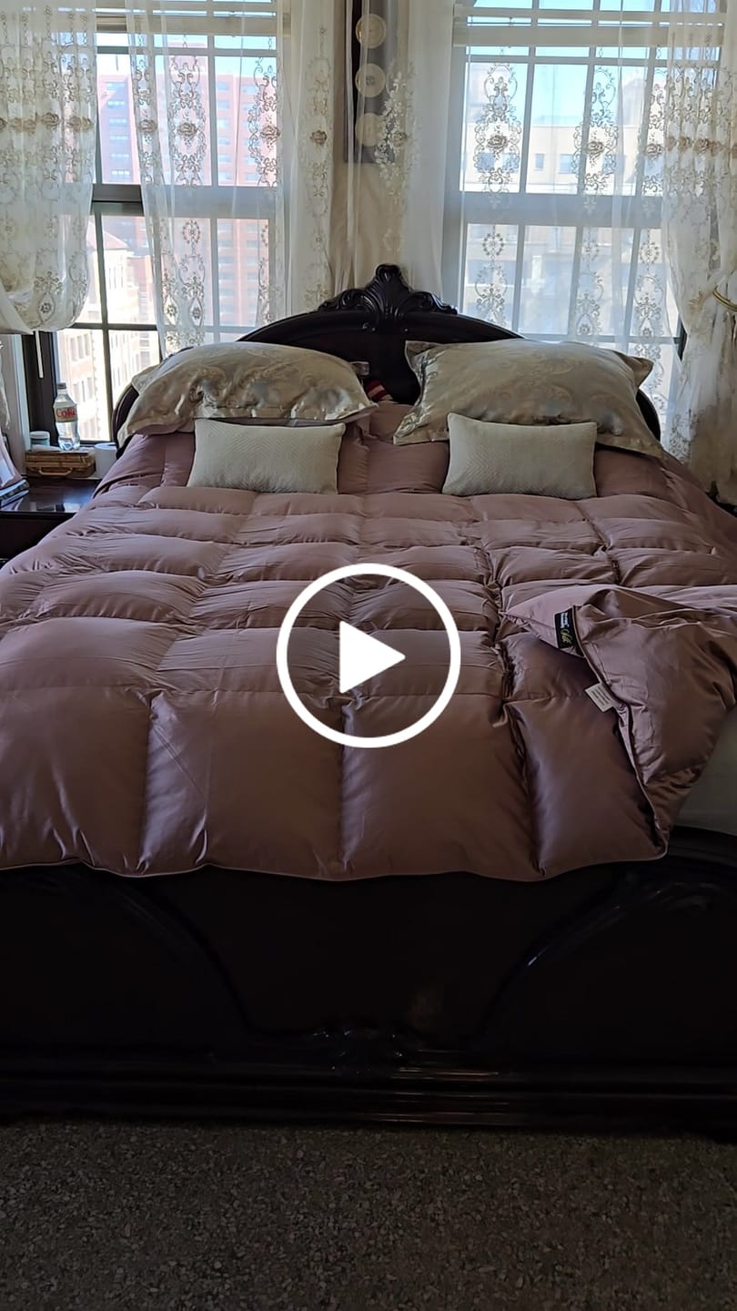 Customer video review of Deluxe Silk Goose Down Comforter