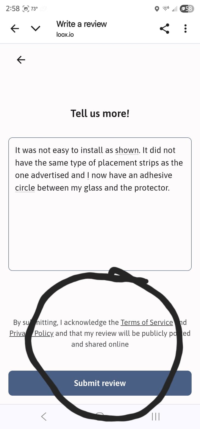 Customer photo review of 3 in 1 Screen Protector - Samsung-S
