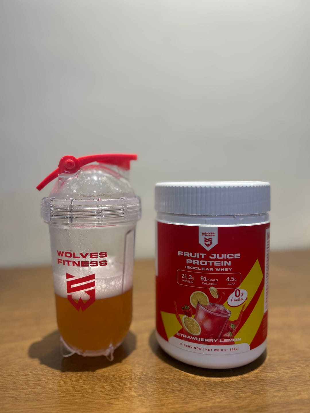 Customer photo review of [500g Tub - 20 Servings] FRUIT JUICE PROTEIN - STRAWBERRY LEMON