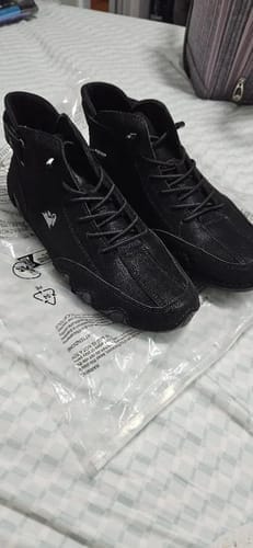 Customer photo review of Men Women Velcro Suede High Boots Beck Shoes (Unisex) (BOGO) (Discount auto-applies with 2 pairs in the cart.)
