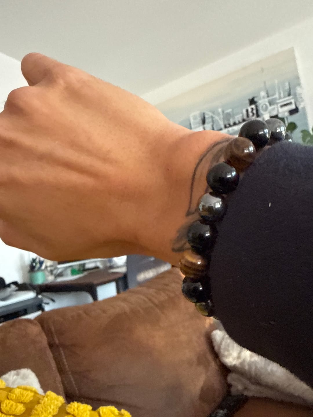 Customer photo review of DREIFACHER SCHÜTZER Tigerauge - Hämatit - Schwarzer Obsidian