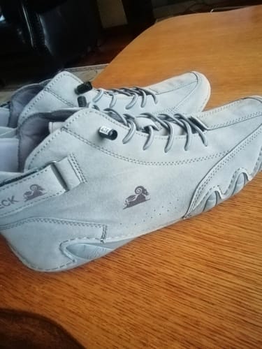 Customer photo review of Men Women Velcro Suede High Boots Beck Shoes (Unisex) (BOGO) (Discount auto-applies with 2 pairs in the cart.)