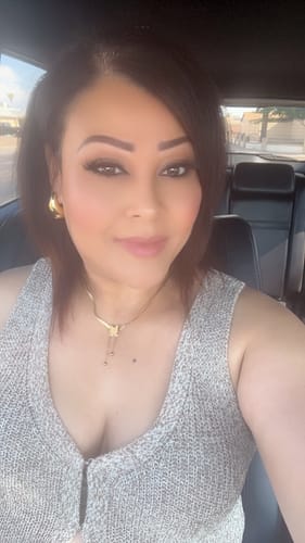 Customer photo review of One Take Crop Knit Cardigan Vest Top - Taupe